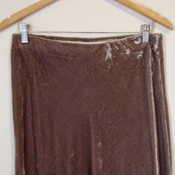 Banana Republic Taupe Velvet Midi Slip Skirt Gray Brown Flared Party Size Small - Picture 4 of 13